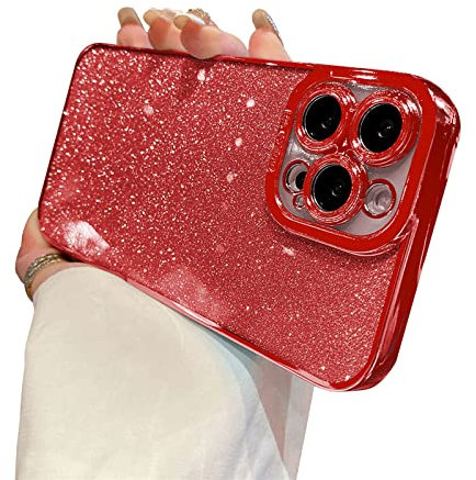 Tybiky Case for iPhone 11 Mobile Phone Case Glitter Bling Sparkle Shockproof Protective Case for Girls Ultra Scratch-Resistant Bling Protective Case Slim Silicone Bumper Cover Case for iPhone 11 Red