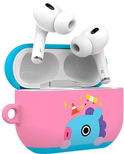 BT21 Offizieller Merchandise-Artikel für AirPods Pro 2 Hülle Schutzhülle Hard Case mit Schlüsselanhänger für AirPods Pro 2nd Generation (2022) – MANG