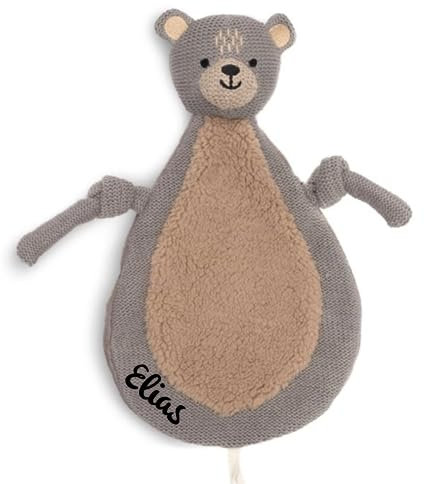 KIDSLINO Schmusetuch Bär, Schnullertuch Strick Jollein, Babygeschenk, personalisierbar
