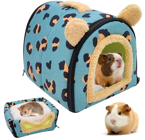 Haus für Meerschweinchen, warme und kuschelige Betthöhle für kleine Tiere, waschbar, für Zwergkaninchen, Chinchillas, Bardrachen