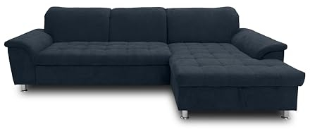 DOMO. collection Ecksofa Franzi, Sofa mit Rückenfunktion, Couch in L-Form, Eckcouch, Polsterecke 279 x 170 x 81 cm (BxTxH), dunkelblau