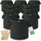 TTL Garden 10x 12L Pflanzsack aus Vlies Stoff - Stofftopf 10er Set 12 Liter Pflanztaschen 300 g/m² Filz & Vliesstoff - Pflanzgefäß Pflanzbeutel Wachstumstasche für Balkon Terrasse Gewächshaus Garten