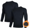 AMZSPORT 2er Pack Herren Thermounterwäsche Langarm Thermo Oberteil Kompressionshirt Warm Thermoshirt Schnelltrocknendes Funktionsunterwäsche SchwarzSchwarz XL