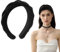 Haarreif Samt Geflochten Haarreifen Damen Stirnband Breit Haarband Vintage Gepolsterte Haarreifen Mode Stirnbänder Haarschmuck Kopfband für Frauen Mädchen (Schwarz)