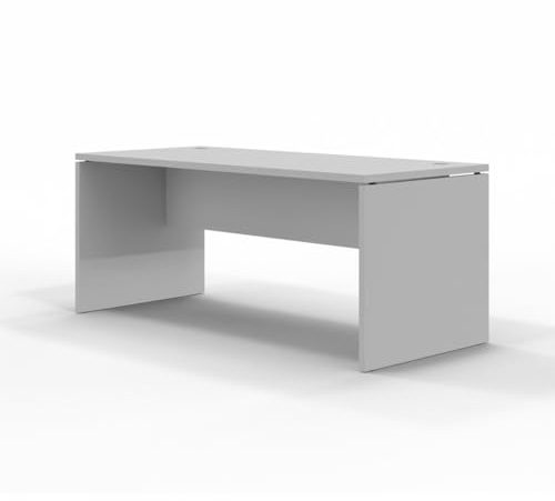 Spacio Escritorio de Madera H20, Mesa de Oficina para Ordenador con Pata de Panel, Tablero 30mm (Gris, 120x80cm)