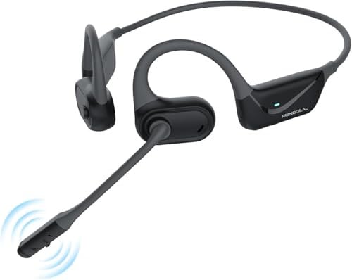 Bluetooth Headset mit Mikrofon, Open-Ear Kopfhörer Bluetooth 5.4 mit Geräuschunterdrückung und Stummschalttaste, Multipoint-Verbindung Wireless Headsets für Büro Meeting Autofahren