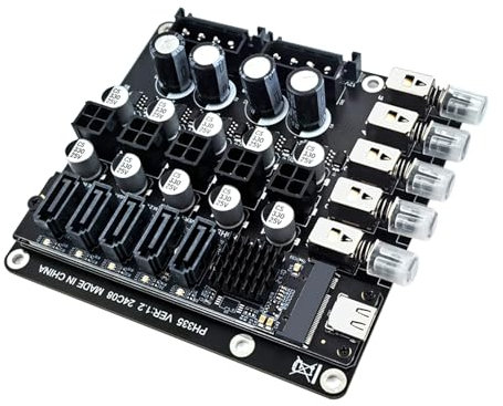 2 x 4-polige auf 4-polige 5/12-V-Netzteil-Modul-Adapter, Power Control Switcher Management-Modul-Adapter für Festplattenlaufwerke