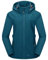 Outdoor Ventures Women’s Waterproof Softshell Jacket with Datachable Hood Fleece Lined Outdoor Jacket Ladies Hiking Short Coat Casual Outerwear Jacket Hiking Camping Ceramic Blue M