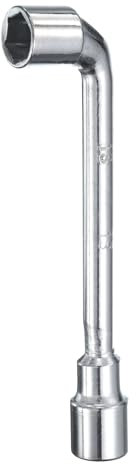 sourcing map L Shaped Angled Hex Socket Wrench 13mm 45# Steel Double Ended Metric 6 Point Tubular Socket Spanner for General Repairing, Pipeline, Bicycle Car Maintenance