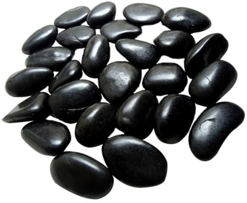 POPETPOP Accessoires pour Aquarium en Pierre Naturelle Galets de Polissage Noirs 2-4cm 1 5kg Jardin
