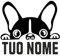 Adesivo Personalizzato cane razza Bulldog Francese mod. 1 Prespaziato colore nero cm. 11