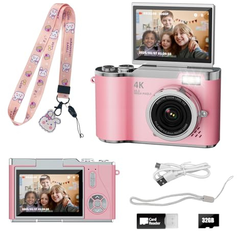 HEYMAO Kids Camera with Flip Screen 1080P Video for Boys and Girls Ages 3-12