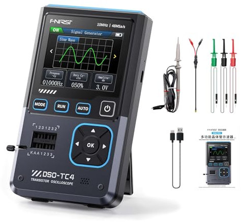 Oscilloscope, DSO-TC4 Oscilloscope Numérique 3 en 1 Largeur de Bande 10MHz 48Ms/s Échantillonnage 13 Sortie de Signal Auto à une Touche Testeur de Transistors Électronique Testeur de Composants Charge