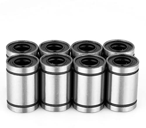 LM10UU Lager, 8 Stück 10mm Lineare Kugellager-Buchse für 3D-Drucker CNC-Teile, aus Hochwertigem Lagers Tahl mit Doppelter Dichtung, um das Eindringen von Kont Amina Nten zu