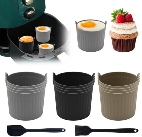 ZYNERY 12 Stück Muffinform Silikon Muffinförmchen BPA Frei 6.5cm Wiederverwendbare Antihaft Silikon Backformen Muffins Silikonformen Airfryer für Cupcake Pudding (Mehrfarbig)
