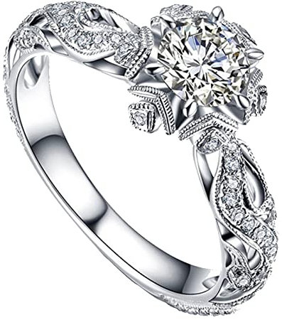 Ringe Mond Hohler Schmuck, Verlobungszubehör, Geschenk, Frauen, Ring, Eheringe Ringe Männer Totenkopf (Silver11, 11)