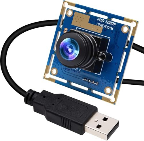 Mermaid Modulo fotocamera USB 1080P, grandangolare Fisheye Webcam Board per PC Laptop, 1080P 30fps/720P 60fps/480P 100fps High Speed Machine Vision Telecamera industriale per Windows, Linux, Android