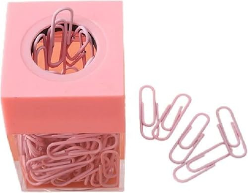Mioaoa Magnetischer Papierspenderhalter, transparent, Acryl, Büroklammer-Organizer mit magnetischer Oberseite für Schreibtisch, niedlicher Büro-Binderclip, Haarspange, Büroklammer, Schreibtischbedarf