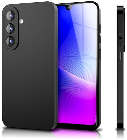 NALIA Matte Silikonhülle für Samsung Galaxy A26 - Slim, Schwarz & rutschfest - Strider (Soft Case, Kameraschutz & Stoßfest) - Marke aus Berlin