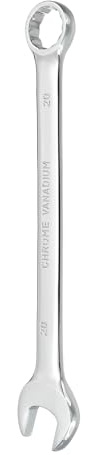sourcing map Combination Wrench 20mm Metric,12-Point Box and Open End | CR-V Steel Double Ended Silver White Spanner Tool,for Automotive Pipe Furniture Machinery DIY Repair