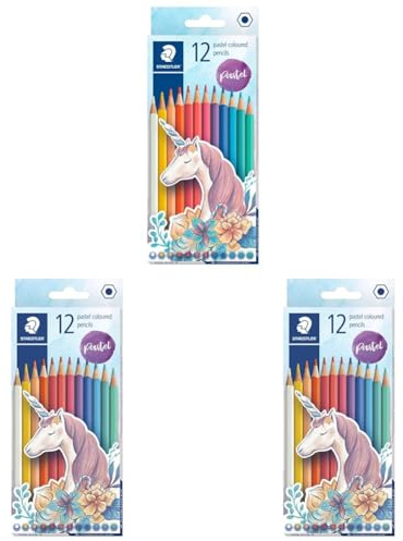 STAEDTLER 175 C12 Y Holzfreie Buntstifte, Pastellfarben, 12 Stück (Packung mit 3)