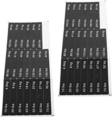 BESPORTBLE 2 Pieces Weight Stack Labels for Gym Equipment Black Fitness Weight Plate Stickers with White Numbers 10-200lb by 10lbs Increments Strength Training Tags for Home Gym