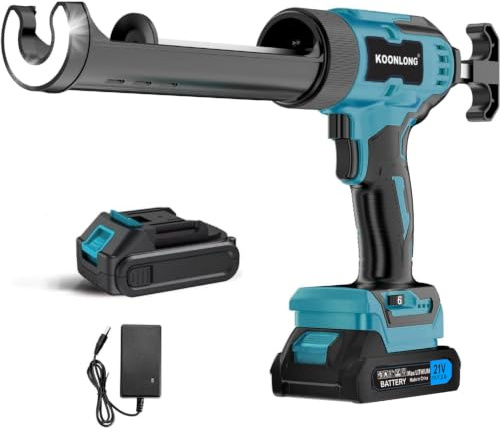 Akku-Kartuschenpistole,Akku Kartuschenpresse für Makita 18V Batterie | Elektrische Silikonspritze für 300ml-Kartuschen,Silikonpistole Akku mit 6 Geschwindigkeiten,LCD-Anzeige und LED-Licht