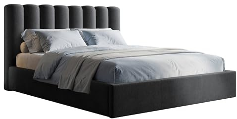 Mirjan24 Polsterbett Fynro mit Bettkasten, modernes Doppelbett inkl. Lattenrost, Elegantes Bett mit gepolstertes Kopfteil, Verschiedene Größen (Margo 227.09, 140 x 200 cm)