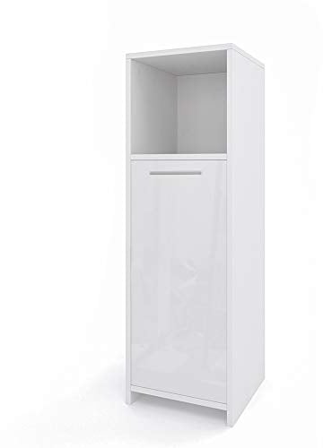 Vicco Meuble de Rangement de Salle de Bain Kiko, Blanc Haute Brillance, 30 x 95 cm