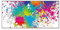 banjado Magnettafel schwarz 78 x 37cm / Magnetwand Metall/Magnetpinnwand als Memoboard/Pinnwand Magnettafel Küche, Büro, Kinderzimmer inkl. 4 Magnete & Montageset - Motiv Farbspritzer