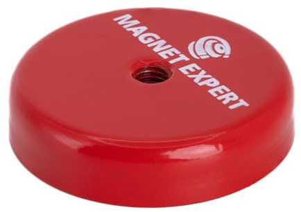 Ferrite Limpet Pot Magnet c/w M6 threaded hole for Semi-Permanent Applications - 46mm dia x 11mm thick - 6kg Pull - Pack of 4