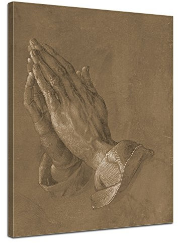 Bilderdepot24 Bild auf Leinwand | Albrecht Dürer betende Hände in 30x40 cm als Wandbild | Wand-deko Dekoration Wohnung alte Meister | NEU-180200-30x40-bh