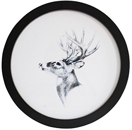 Levoberg Bilderrahmen rund Schwarz, Fotorahmen rund aus Holz & MDF für Schlafzimmer Wohnzimmer Wand Fotorahmen Wanddekoration 10in(Äußerer Rahmen-Durchmesser: 28,8cm)