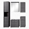 trendteam smart living - Amanda - Badezimmer Komplettset (WBU + Spiegelschrank LED + Standschrank + Hochschrank + Hängeschrank) - Agave Grau Hochglanz - (BxHxT) 163 x 190 x 34 cm - Kratzfest