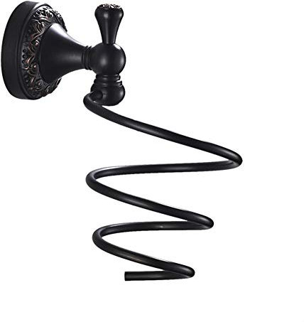 VHVCX Antike Geschnitzte Bad-Accessoires Wc-Bürstenhalter Aus Massivem Messing Bad-Hardware Sets Seifenschale Retro Black Banyo Aksesuarları, Haar-Halter