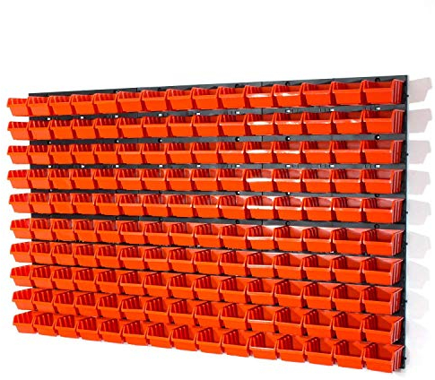 SimpleThing 150 Stapelboxen rot Wandregal 120x80 cm