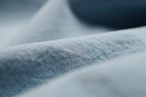 L1NK STUDIO Bettwäsche 240 X 220 cm - Bettbezug Baumwolle 100% (Perkal 200 Fäden) für Bett 150 cm Uni einfarbig Sky