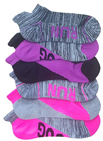 Britwear 6 x Kids Children Girl Trainer Socks with Cushion Heal Toe Sport