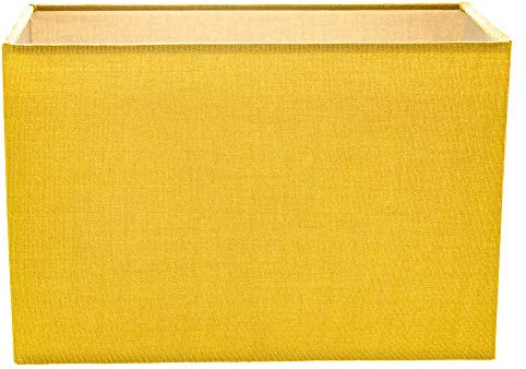 Contemporary and Stylish Mustard/Ochre Linen Fabric Rectangular Lamp Shade for Wall Ceiling or Table - 29cm Length 60w Maximum Suitable for The Home or Commercial Usage by Happy Homewares