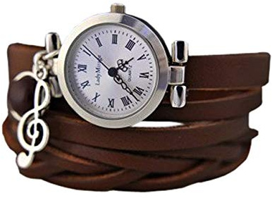 Symphony - Echtleder Armbanduhr - Braun - Edelstein - Achat - Silber - Geschenk für Sie - Tolle Geschenkidee - Muttertagsgeschenk - Geburtstagsgeschenk - Schmuck Geschenk - Handmade