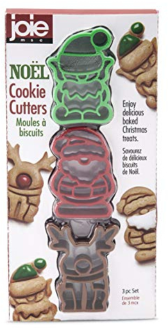 Joie Kitchen Gadgets 99098 Christmas Cookie Cutters 3pc Set, Plastic