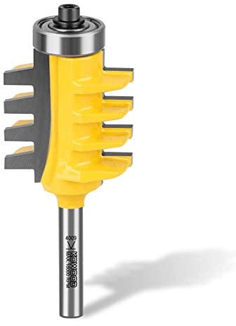 Kowood 1/4 Shank Reversible Finger Glue Joint Router Bit for Woodworking. Bearing Finger Joint for DIY Door Table Cabinet Shelve Furniture