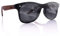 glozzi Sonnenbrille Herren und Damen Holz Polarisiert und Entspiegelt UV400 Schwarz mit Holzbügeln aus Walnuss und Brillenetui aus Kork