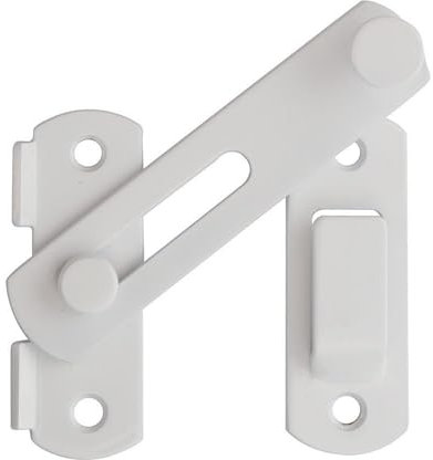 Alise Pestillo abatible resistente, cerradura de seguridad para puerta de madera de granero, puertas correderas francesas, herrajes de puerta de acero inoxidable SUS304, acabado blanco MS9500-W