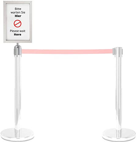 Stagecaptain SAHA-4 Schilderaufsatz - Praktische Schildtafel für PLS-200 Absperrständer - Für Blätter in DIN A4-Größe (Hochformat) - Doppelseitig - Silber