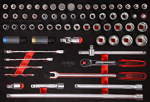 KS Tools 811.0066 1/2' Steckschlüssel-Satz in Schaumstoffeinlage, 66-tlg