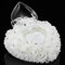 Ringkissen Hochzeit, Ringbox mit Rose feinem Strasssteinchen und Schleife, Romantische Ringschatulle Hochzeitsdeko für Ehering, 16x15cm