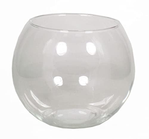 INNA-Glas Kerzen Kugelvase TOBI Ocean aus Glas, klar, 15 cm, Ø 20 cm - Teelichtglas