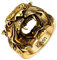 U7 Herren Punk Ring 18k vergoldet personalisiert Tigerskopf Ring Retro Tiger Design Statement Ring Tribal Biker Modeschmuck Hip Hop Rapper Accessoire für Geburtstag(Ring Größe 57)