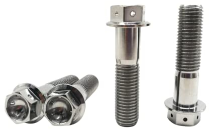 Rison Titanium M10 Lot de 6 boulons d'étrier de frein en titane M10 x 1,25 x 45 mm